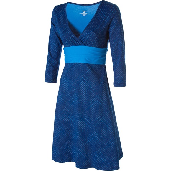 Patagonia Dresses & Skirts - Patagonia Long Sleeve Margot Dress Women's Size XL Blue‎ Stretch Surplice V-Neck